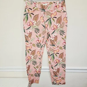 Pantalon Spartina 449 Maren à enfiler cheville stretch femme grand rose pêche floral - Photo 1/11
