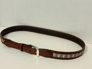 Brighton belt mens Leather With Fabric Stitching Size 40  - Picture 1 of 7