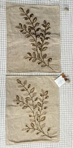 Keramik Scheune bestickt Juwel Blatt Kissenbezug Haus de Coussin 12x16in 2 Stück - Bild 1 von 9