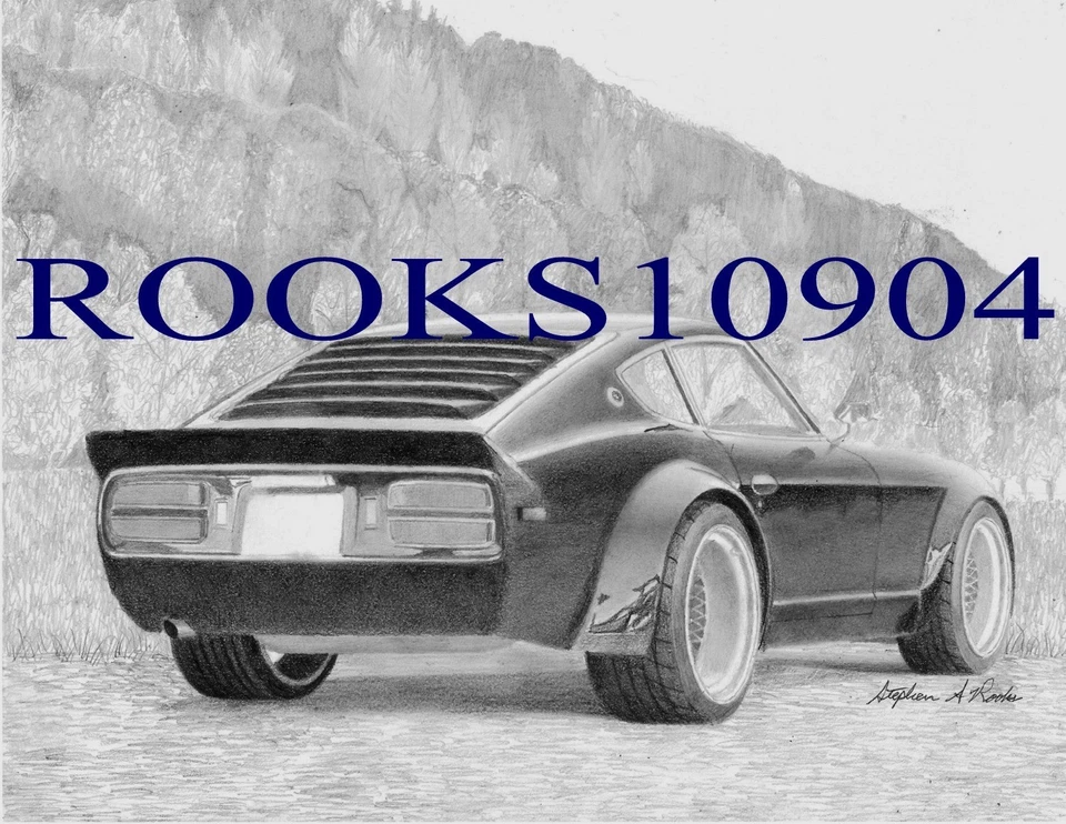 Datsun 280Z Rear View SPORTS CAR ART PRINT - Image 1 of 1