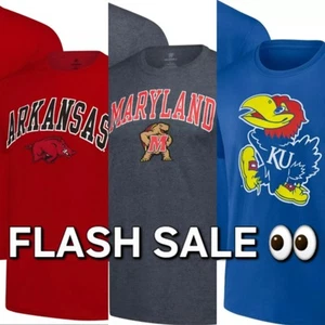 $11.99 SALE Ncaa College sports t-shirts Arkansas Mayland terps Kansas jayhawks - Picture 1 of 14