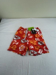 Kansas City Chiefs Board Shorts Boys Sz Lg Wes & Willy Swim Trunks Drawstring - Picture 1 of 4