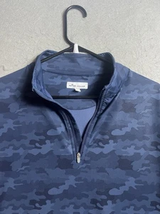 Peter Millar Sweatshirt Herren M blau Camouflage 1/4 Zip Golf Performance Pullover Krone - Bild 1 von 10