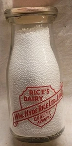 RICE'S DAIRY WM HYDE ARROZ LTD LIHUE HAWAII MEDIA PINTA con TAPA DE LECHE LÁCTEA HALEAKALA - Imagen 1 de 3