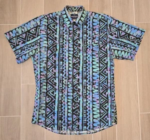 Camisa Western Vintage Wrangler Para Hombres Grande Azteca Retro Abotonada Vaquero Geométrica - Imagen 1 de 13