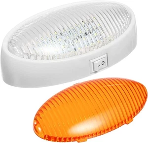Partsam Ovalado LED Exterior Porche Luz Utilitaria con Interruptor 12v Base Blanca - Imagen 1 de 8