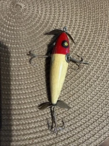 Vintage 3 Hook Wooden Fishing Lure - Picture 1 of 5