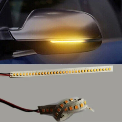 12V Car Rear View Mirror 32 SMD LED Strip Light Flowing Turn Signal Lamps Amber - Изображение 1 из 4