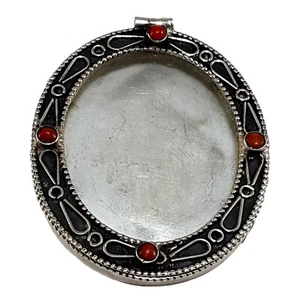 Sterling Silver Tibetan Old Ghau Box Buddhist Prayer Pendant Nepal Hinged Locket - Picture 1 of 3