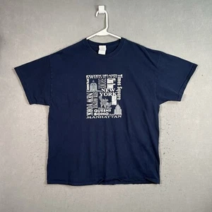 Vintage Y2K New York City Queens Brooklyn Bronx T Shirt Adult XL Blue Mens - Picture 1 of 12