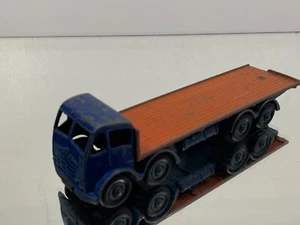 DINKY TOYS SUPERTOYS 505 FODEN FLAT TRUCK -BLUE+ORANGE L18.5cm- FAIR - 517 - Picture 1 of 6