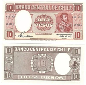 Chile - 10 Pesos 1958 aUNC / UNC Pick 111(3) Lemberg-Zp - Picture 1 of 1