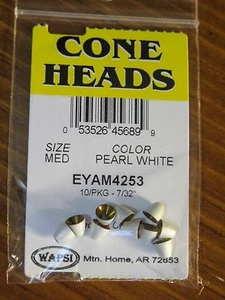 Wapsi Cone Heads Painted for Fly Tying coneheads, size Medium - Pearl White - Picture 1 of 1