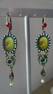 Michal Negrin Ohrringe,Chabby Chic,"Rosen",Anhänger,Schläfer,Kristall - Bild 1 von 5