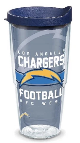 San Diego Chargers 24oz Tervis Tumbler with Lid- Made in USA-New Cover