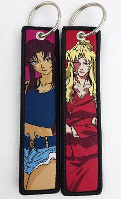 Black Lagoon Anime Fabric Keychains Weaved Patch Jet Tag 5" Inch Revy Balalaika - Image 1 of 4