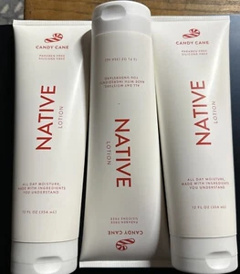 3 PACK Native Limited Edition Hand & Body Lotion, Candy Cane, Silicone Free - Picture 1 of 1
