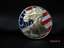 1 0Z FINE SILVER ONE DOLLAR 2014 GOLD GUILDED WALKING LIBERTY COLORIZED COIN