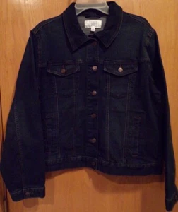 Damen DENIM JACKE ~ dunkelblau wasch ~ Damengrößen ~ NEU mit Etikett - Bild 1 von 2