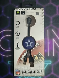 Cable Micro USB Dallas Cowboys con Cierre de Anillo Deslizante Equipo Cubierta Android - Imagen 1 de 2