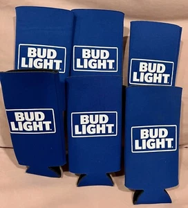 6 lattine di birra Bud Light 24 25 oz Koozie Koozy Coozie refrigeratore accogliente grande Tallboy - Foto 1 di 1