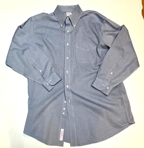 Brooks Brothers 346 Mens Dress Shirt 16 2/3 Non Iron Blue Button Down Collar - Picture 1 of 8