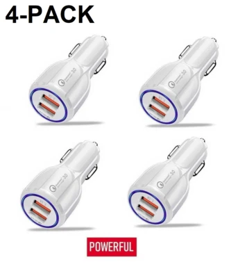 PACK de 4 Cargador de Coche Doble USB Rápido Inteligente Rápido 3.1A AMP Foto 1 de 2