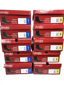 Lot of 10 Pairs Women's Chooka Black Chelsea Duck Rain Boots, Incredible Value! - Picture 1 of 7