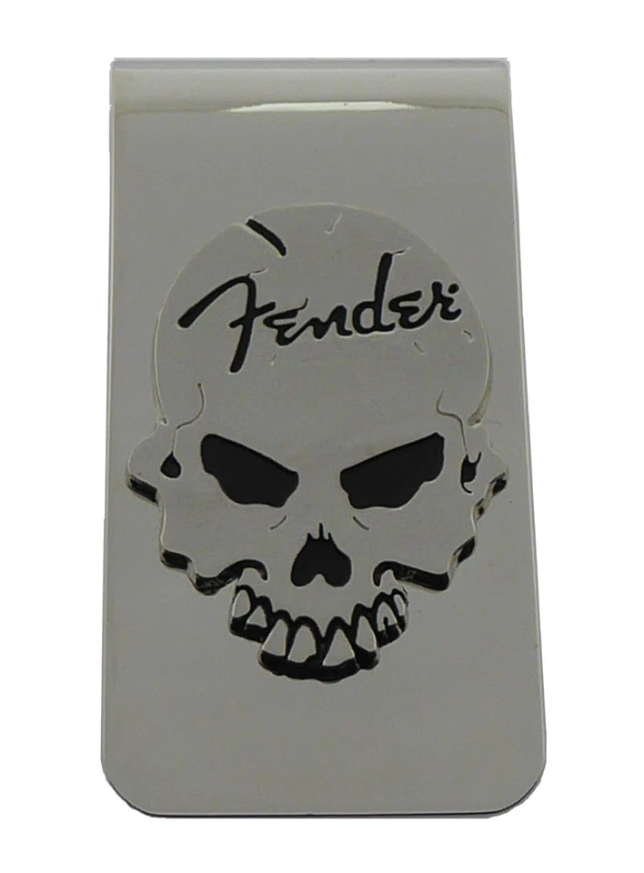 Fender Clip de Dinero Calavera Esqueleto Plateado Cromo Licencia Oficial Artículo Limitado Foto 1 de 2