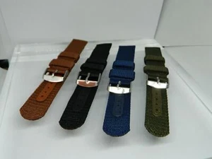 20mm Tonys Webbed Canvas watch straps,Reinforce Strip ,Two keepers, 4 Colours - Picture 1 of 5