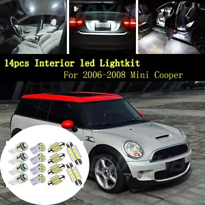 14Pc Super White Interior LED Light Bulb Kit Package for 2006-2008 Mini Cooper - Imagen 1 de 12