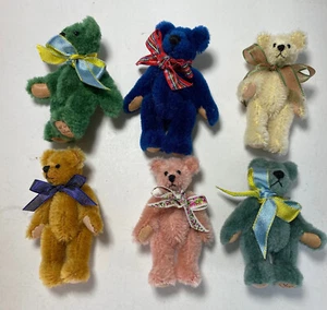 World of Miniature Bears By Theresa Yang #499-LOT 3" Mohair Bear 6 pcs - Picture 1 of 4