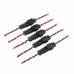 5 x 2-Polig Stecker Steckverbindung Wasserdicht Boot Stecker Kabel KFZ LKW Auto - Picture 1 of 7