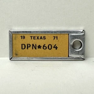 Vtg 1971 Texas Disabled American Veterans DAV Mini License Plate Key Chain Tag - Picture 1 of 4