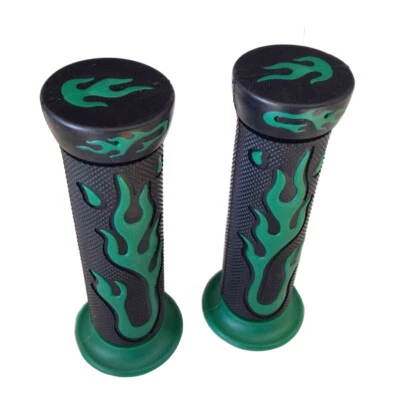 Un par de empuñaduras de gel de llama 7/8" 22 mm VERDE para Yamaha FZ1 FZ6 FZ6R Foto 1 de 4