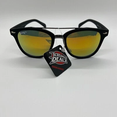 Pugs Women's Retro Sunglasses Oval Gradient Yellow Rainbow Mirrored Lens - Image 1 of 4