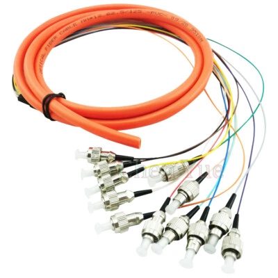 1.5m 12 Strand 50/125 Fiber Optic Pigtails FC/UPC Multimode Optic Fibre Jumper   - Image 1 of 4