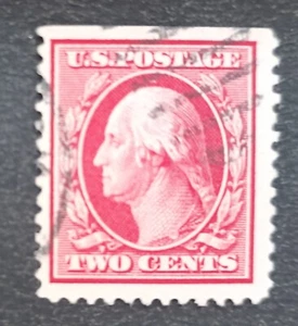 US 1908 Stamp Scott # 344 - 2¢ Washington - carmine imperforate USED Lot 61 - Picture 1 of 2