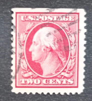 US 1908 Stamp Scott # 344 - 2¢ Washington - carmine imperforate USED Lot 61 - Image 1 of 2