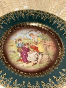 Antiker Royal Vienna Bienenstock Portrait Teller Land Mama & Kinder handbemalt - Bild 1 von 6