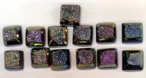 LOTE DE UNA SOLA PIEDRA DRUZY 17,5 MM CUADRADO COLOR MÍSTICO RECUBIERTO DE TITANIO - Imagen 1 de 1