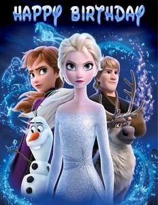 Frozen 2 Personalized Edible Print Premium Cake Toppers Frosting Sheets 5 Sizes - Picture 1 of 4