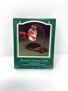 Hallmark Ornament Ornament Display Stand 1985 Wood Base 5-1/2" High - Picture 1 of 5