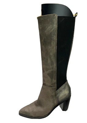 Botas hasta la rodilla Corso Como para mujer 8,5 EE. UU. Bronce Cuero metálico Tacón Cadena Foto 1 de 4