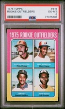 1975 TOPPS #616 ROOKIE OUTFIELDERS JIM RICE BOSTON RED SOX HOF PSA 6