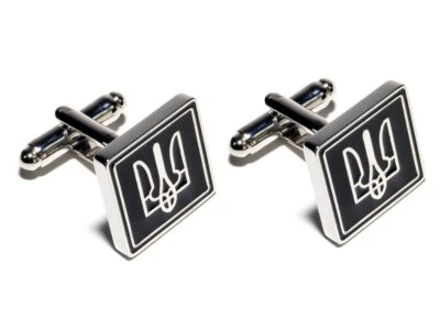 Запонки с украинским гербом, украинский трезубец Tryzub запонки - Изображение 1 из 4