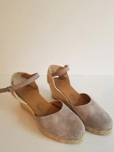 PASEART GREY SUEDE WEDGE ESPADRILLS SIZE 9 - Foto 1 di 6