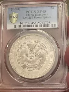 1904 china Kiangnan L&m -257 silver coin pcgs xf 45. Fewer Spines - Picture 1 of 2