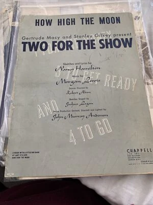 1940 THEATER Sheet Music HOW HIGH THE MOON from TWO FOR THE SHOW  Eve Arden - Image 1 of 4