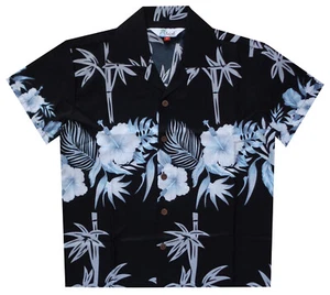 Hawaiian Shirts Boys Bamboo Beach Aloha Party Camp Short Sleeve Holiday Casual - Picture 1 of 8